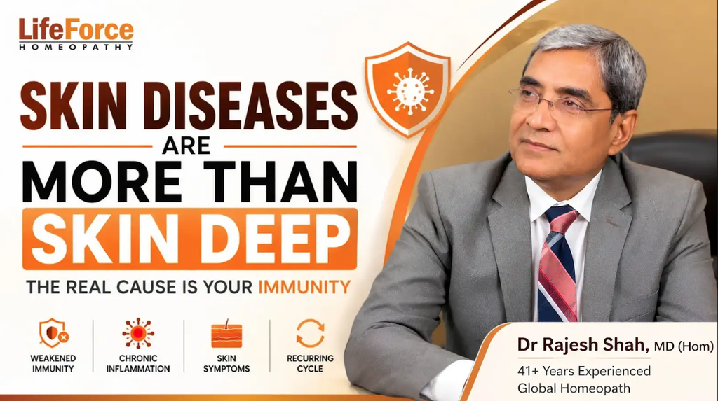 Skin diseases are more than skin deep, featuring Dr Rajesh Shah explaining the role of immunity in chronic skin conditions 